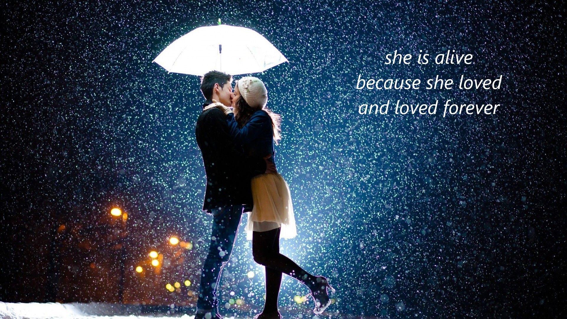 image of Love Couples in Rain with Quotes. love couples in rain HD
