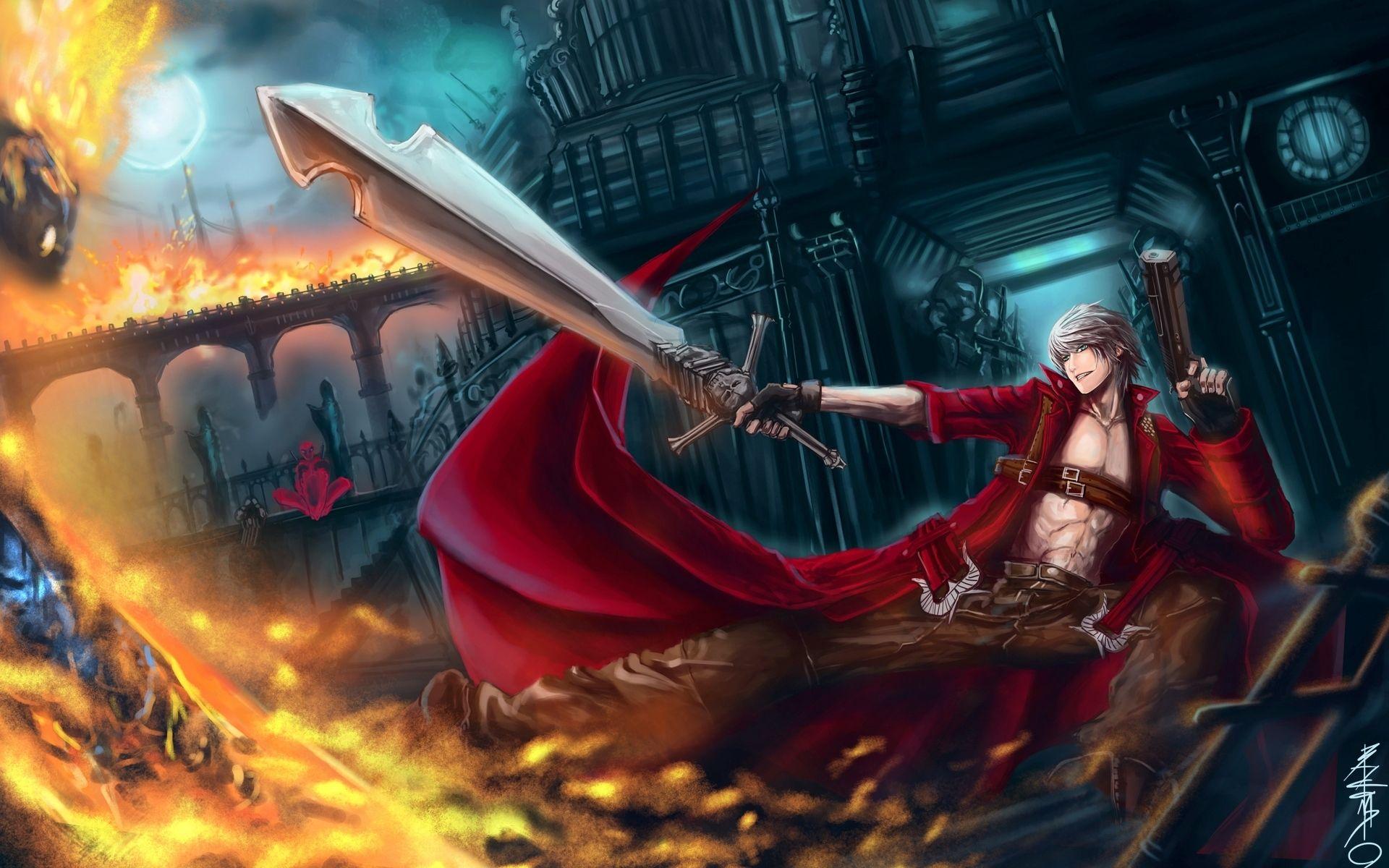Devil may cry 3 DMC 3 fantasy warrior magic fire sword weapon