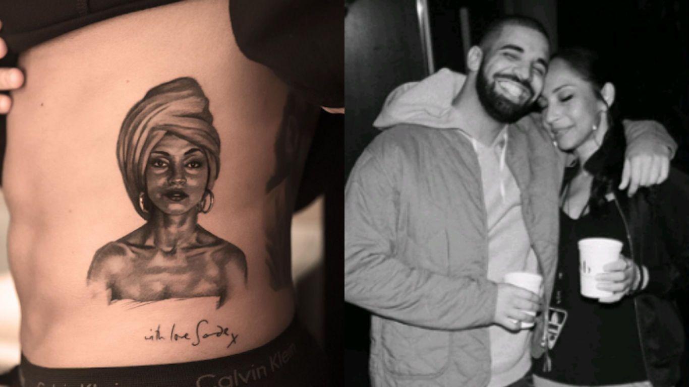 DOWNLOAD: Drake gets huge tattoo of British Nigerian singer, Sade