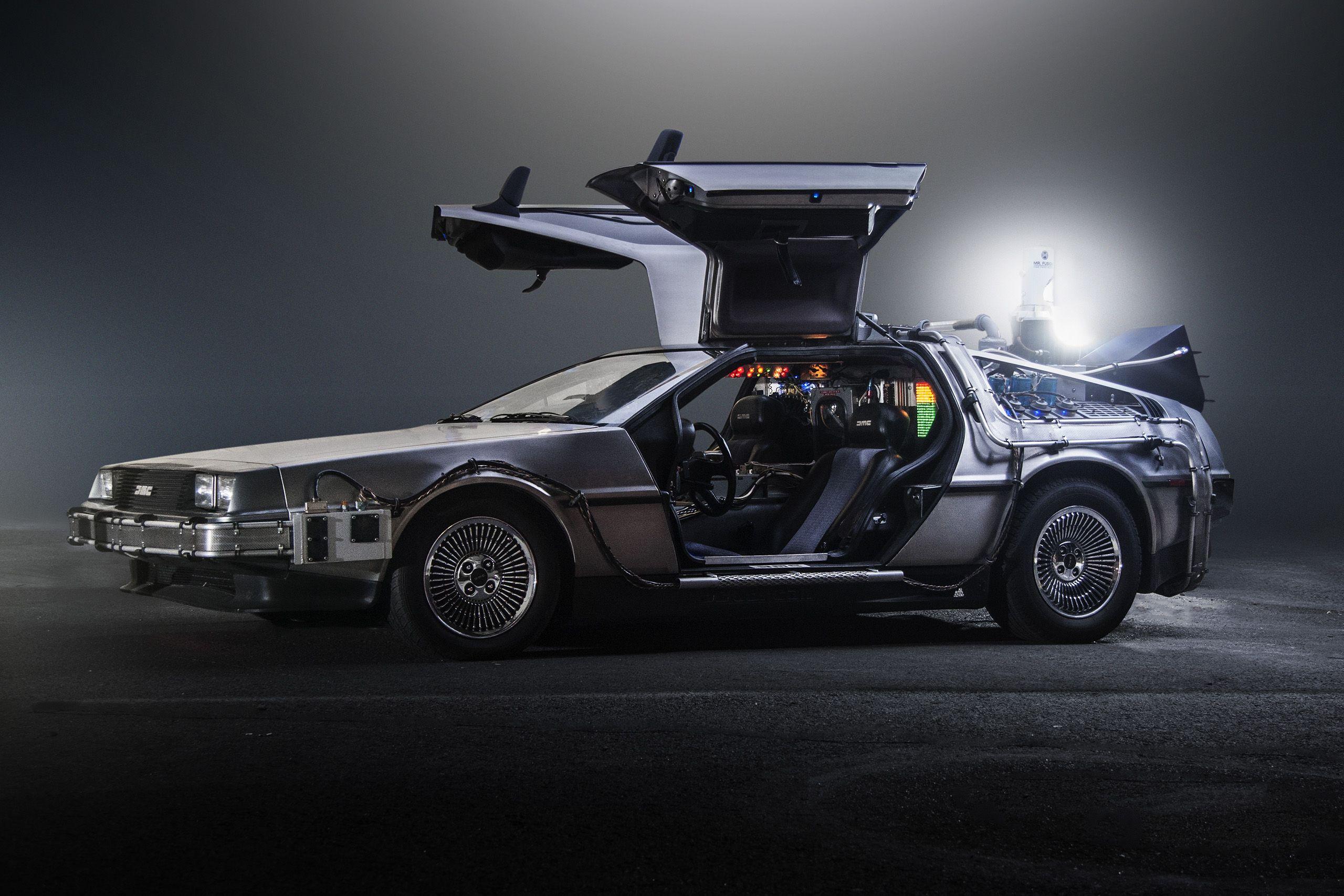 Wallpaper DeLorean time machine, Back to the Future, HD