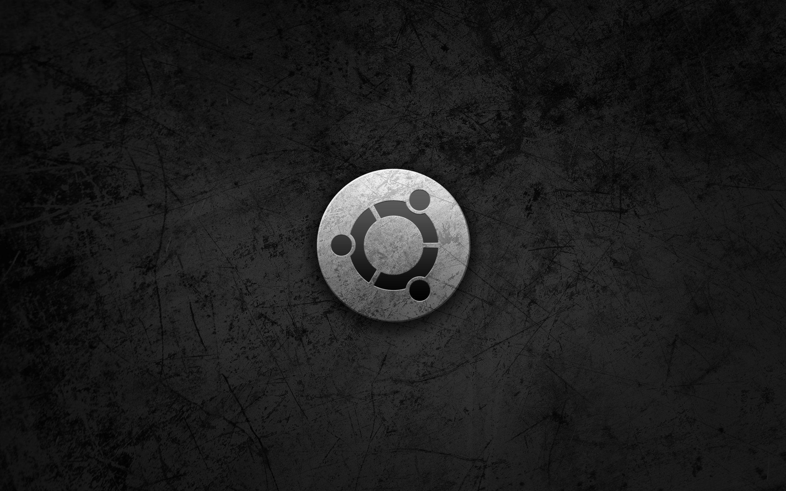 Grey Ubuntu Logo Black Background Wallpaper Wallpaper