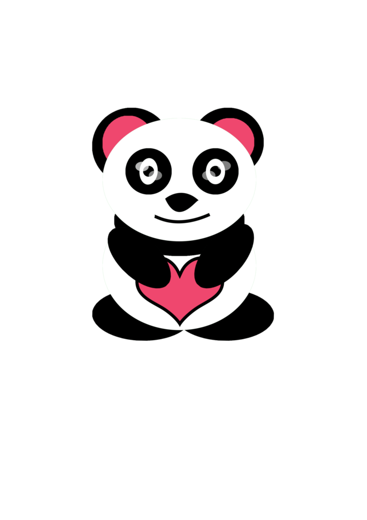 i love panda motif