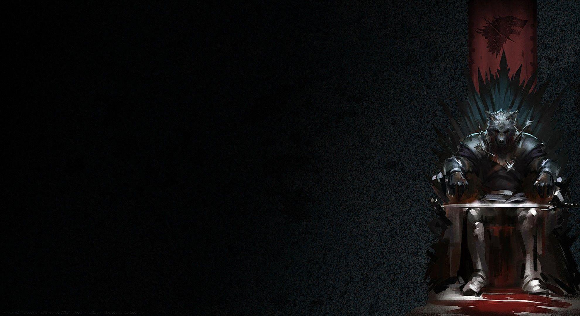 Game of Thrones, House Stark, Iron Throne, wolves wallpaper