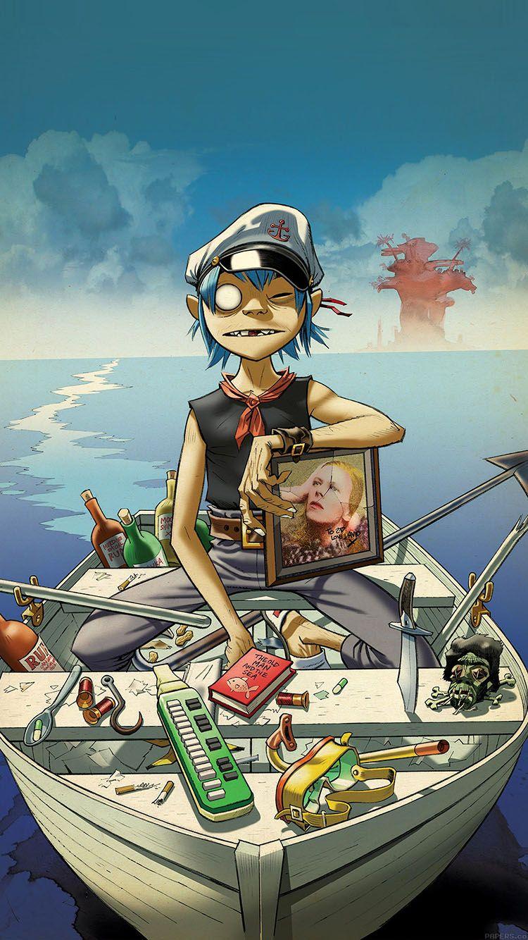 iPhone7papers gorillaz boat illust music
