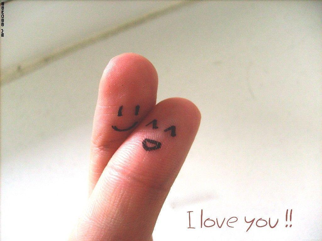 I Love You Picture Cute. love you on fingers. Love U