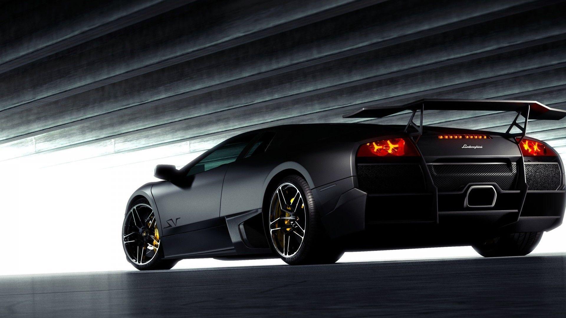 Black Lamborghini Back View HD Wallpaper 1080p Cars. Places to