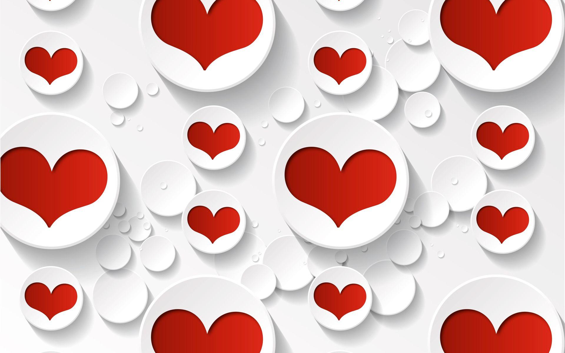 Valentine's Day Red and White Hearts widescreen wallpaper. Wide