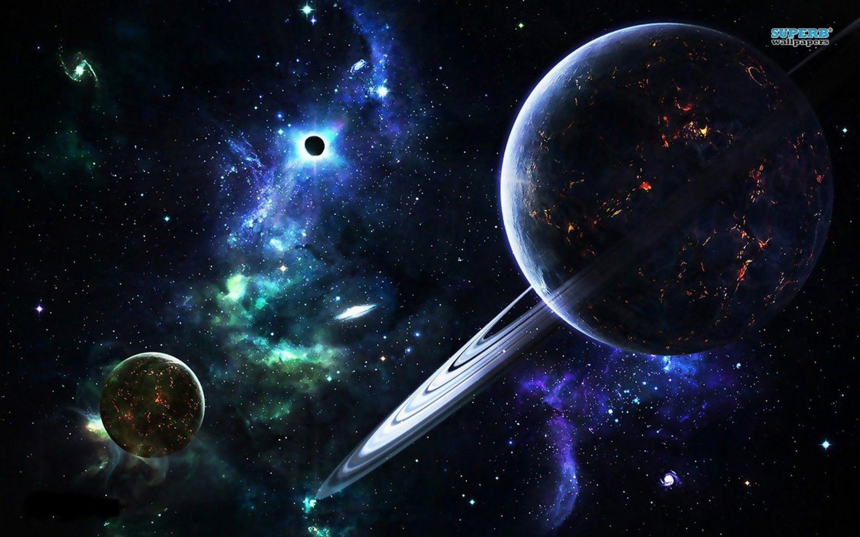 Space Abstract Galaxy Planet Rings Stars HD Wallpaper 1087