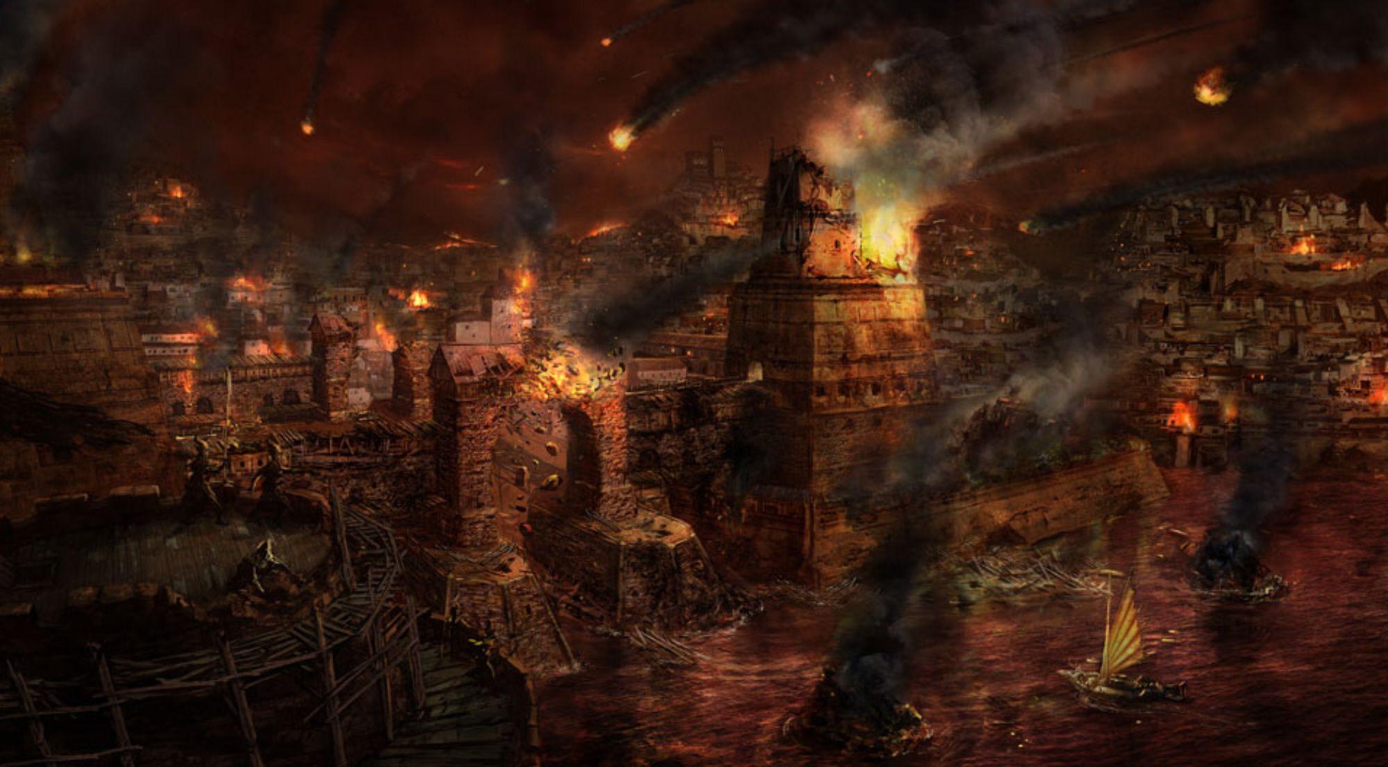 burning city background 10. Background Check All