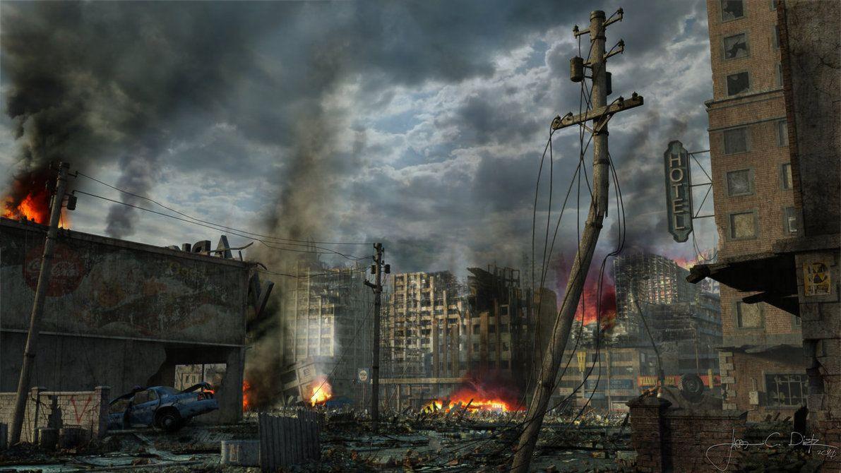 Grim Future Burning City Apocalypse Abstract Background Wallpaper  Stock  Image  Everypixel