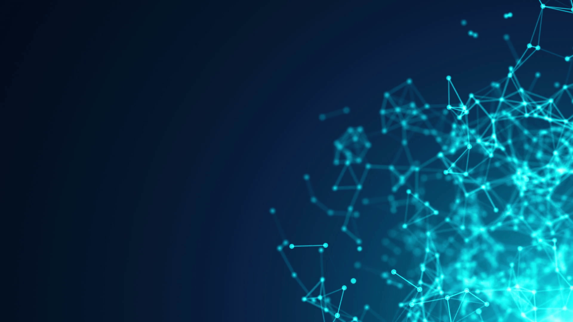 Abstract molecular structure in 3D space on green background. Looped