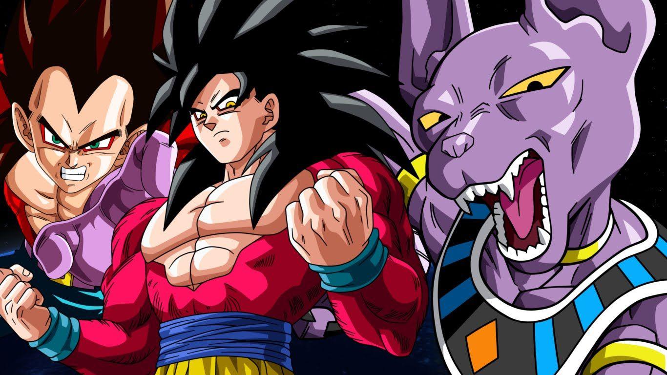 Goku & Vegeta Super Saiyan 4 vs Beerus & Whis. Dragon Ball