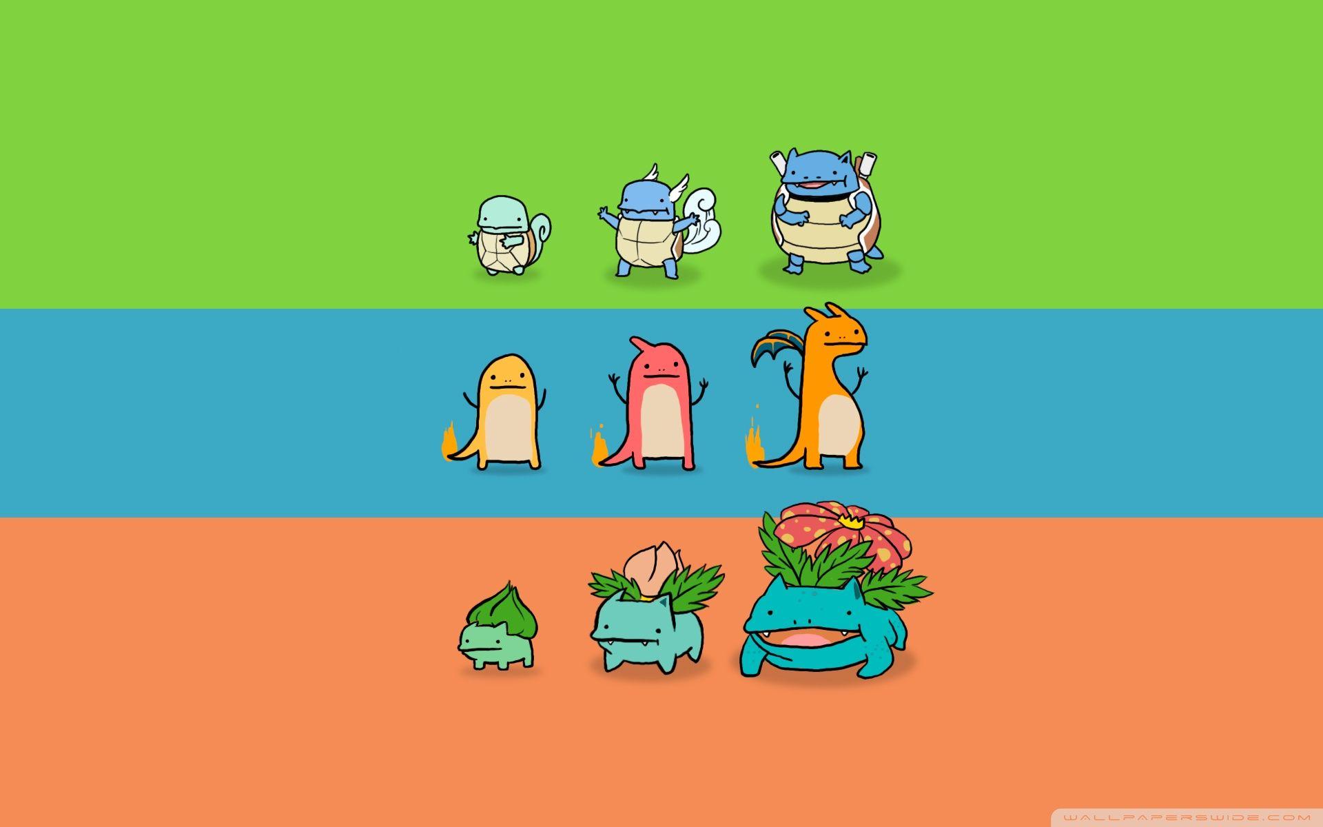 Bulbasaur, Charmander and Squirtle ❤ 4K HD Desktop Wallpaper for 4K