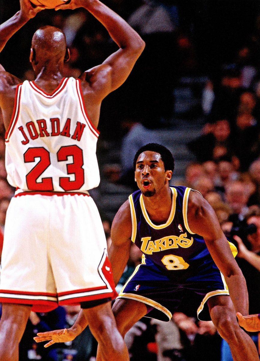 Download Legendary Hoops Rivalry  Michael Jordan and Kobe Bryant Wallpaper   Wallpaperscom