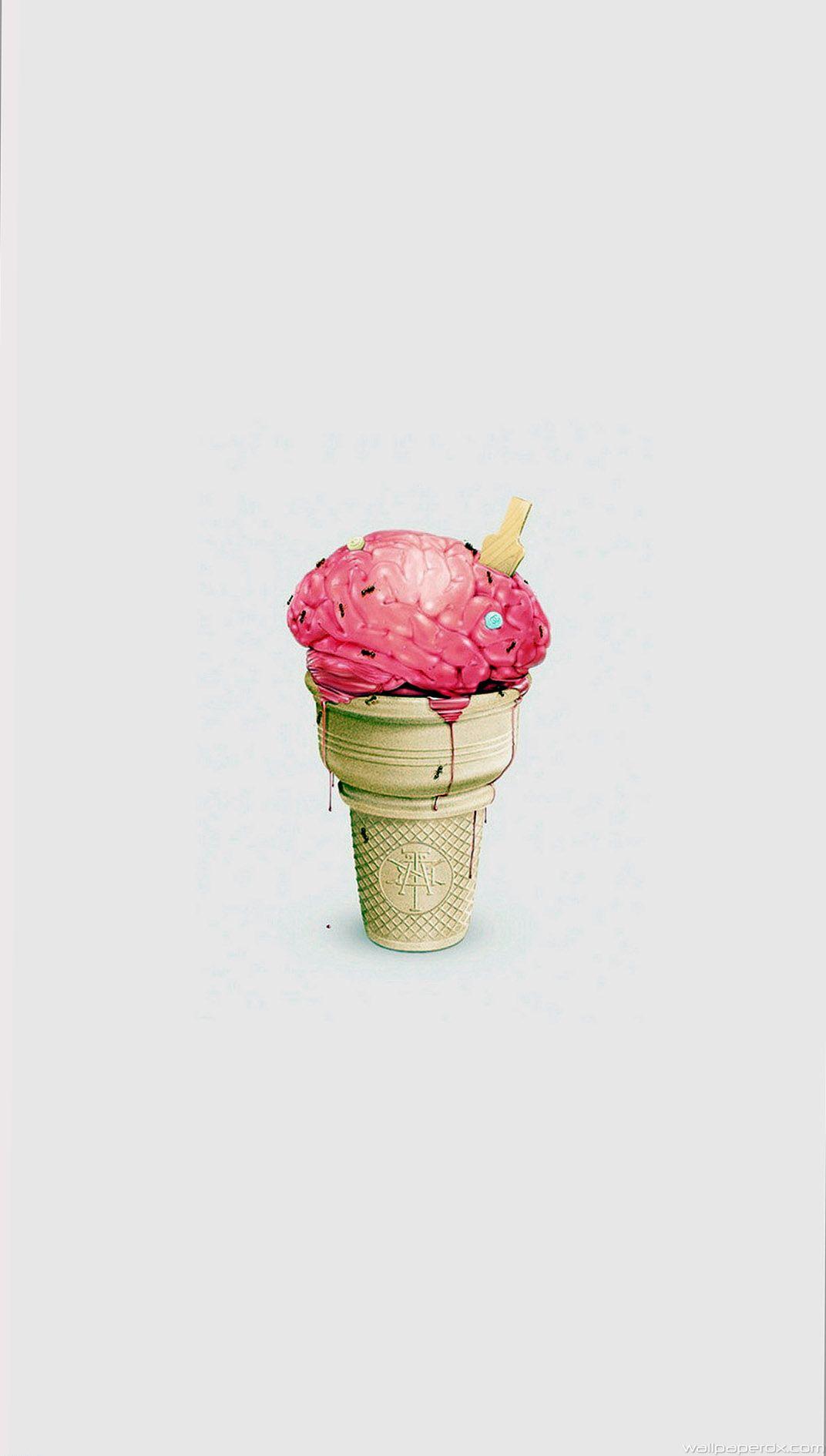 Brain Icecream Illust Art Cute Pink iphone 6 iphone 6 plus full_hd