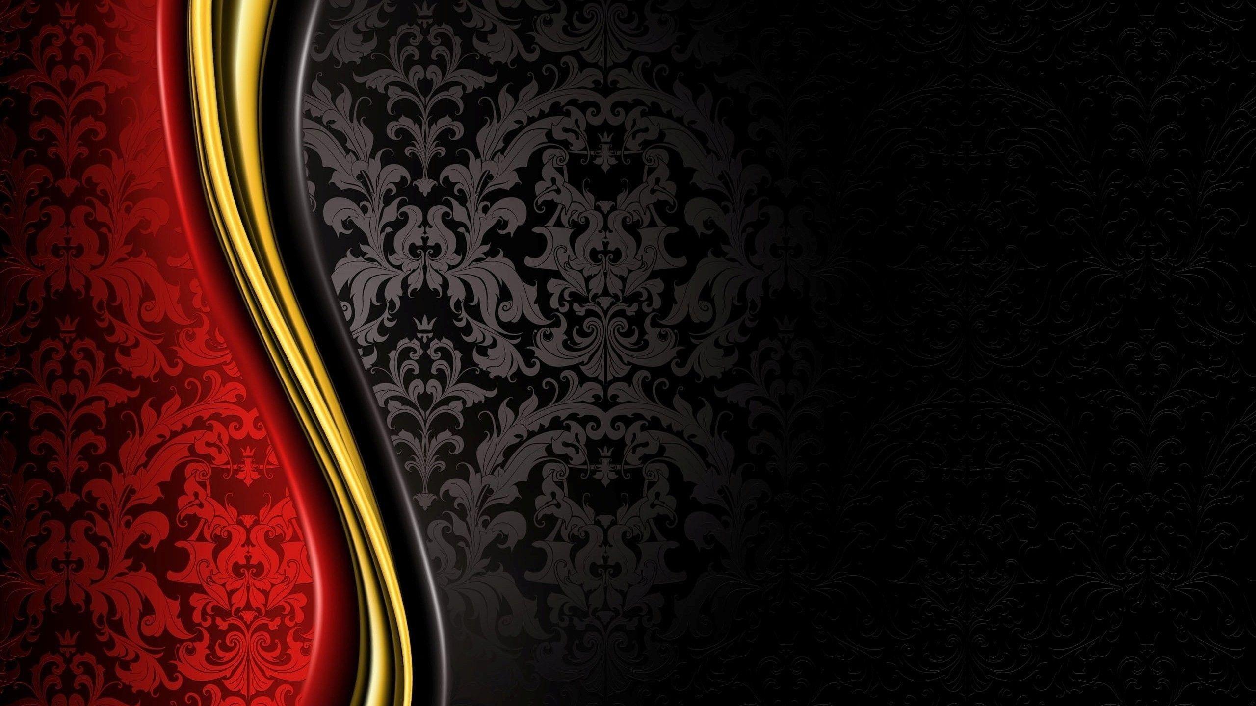 New Luxury Royal Grand Black Gold Red Abstract Wallpaper HD
