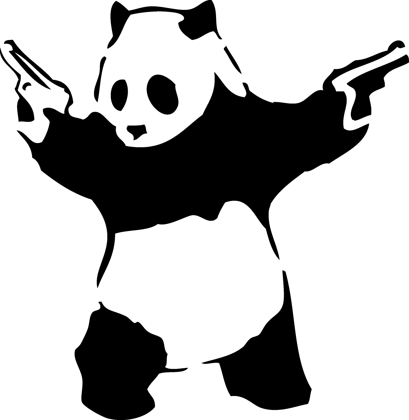 Panda with guns. МЕДВЕДЬ VECTOR MONO. Panda, Guns