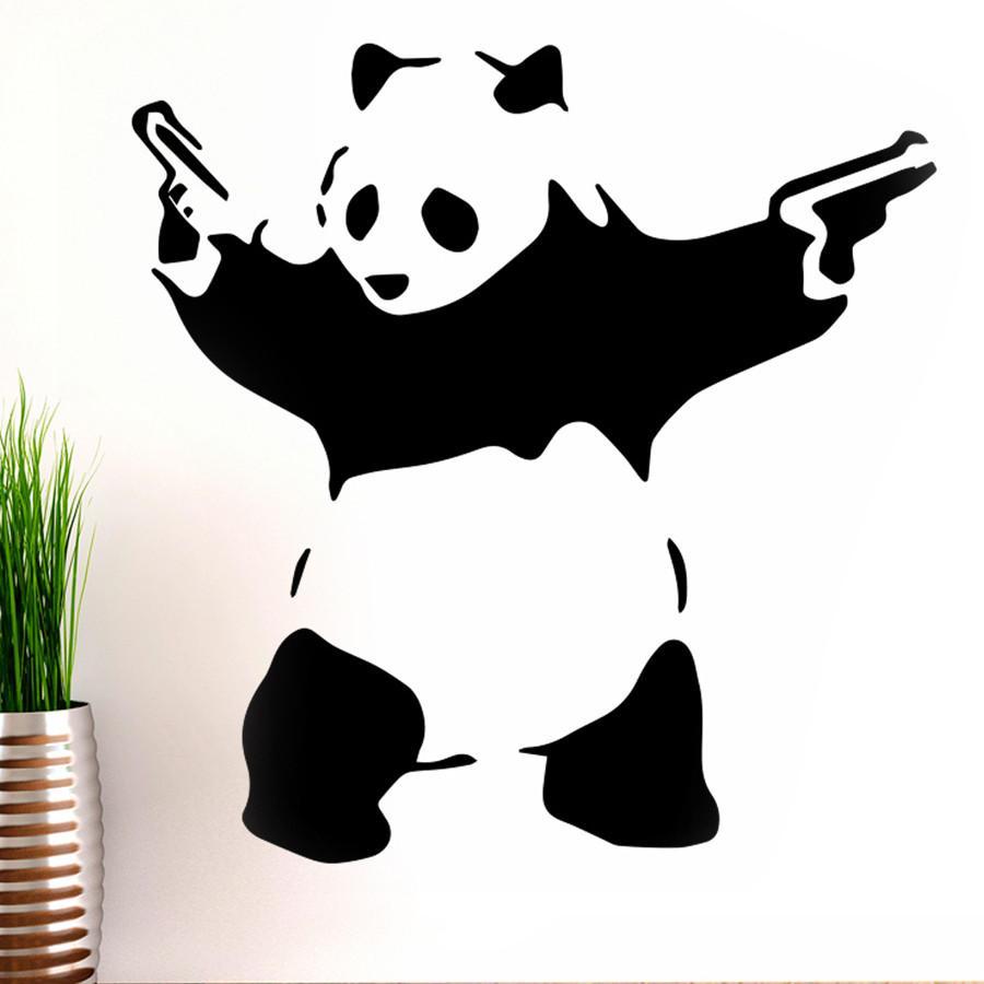 Panda Gun. Banksy Wall Decals