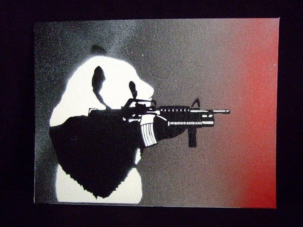 panda with gun. things with guns. Guns, Panda