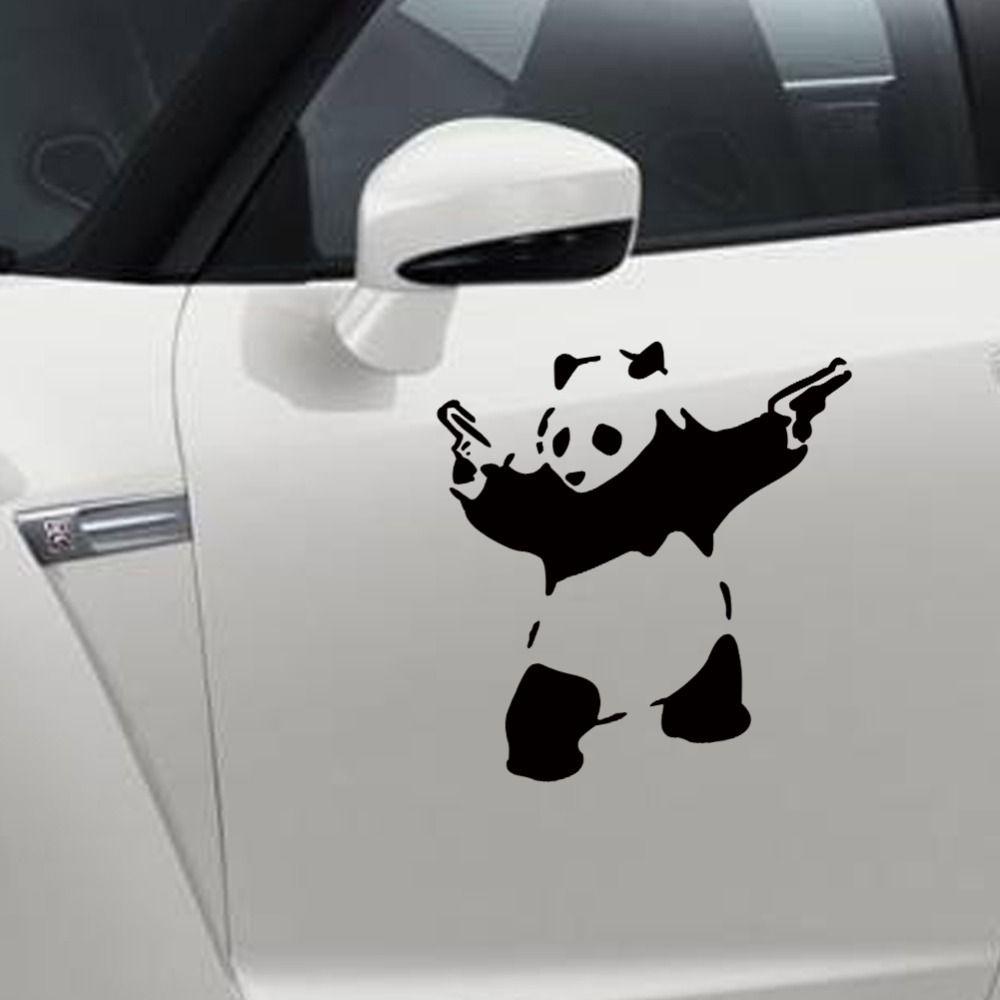 Cool Panda Holding Guns Car Stickers 10*10 Cm Decorative Animal Car