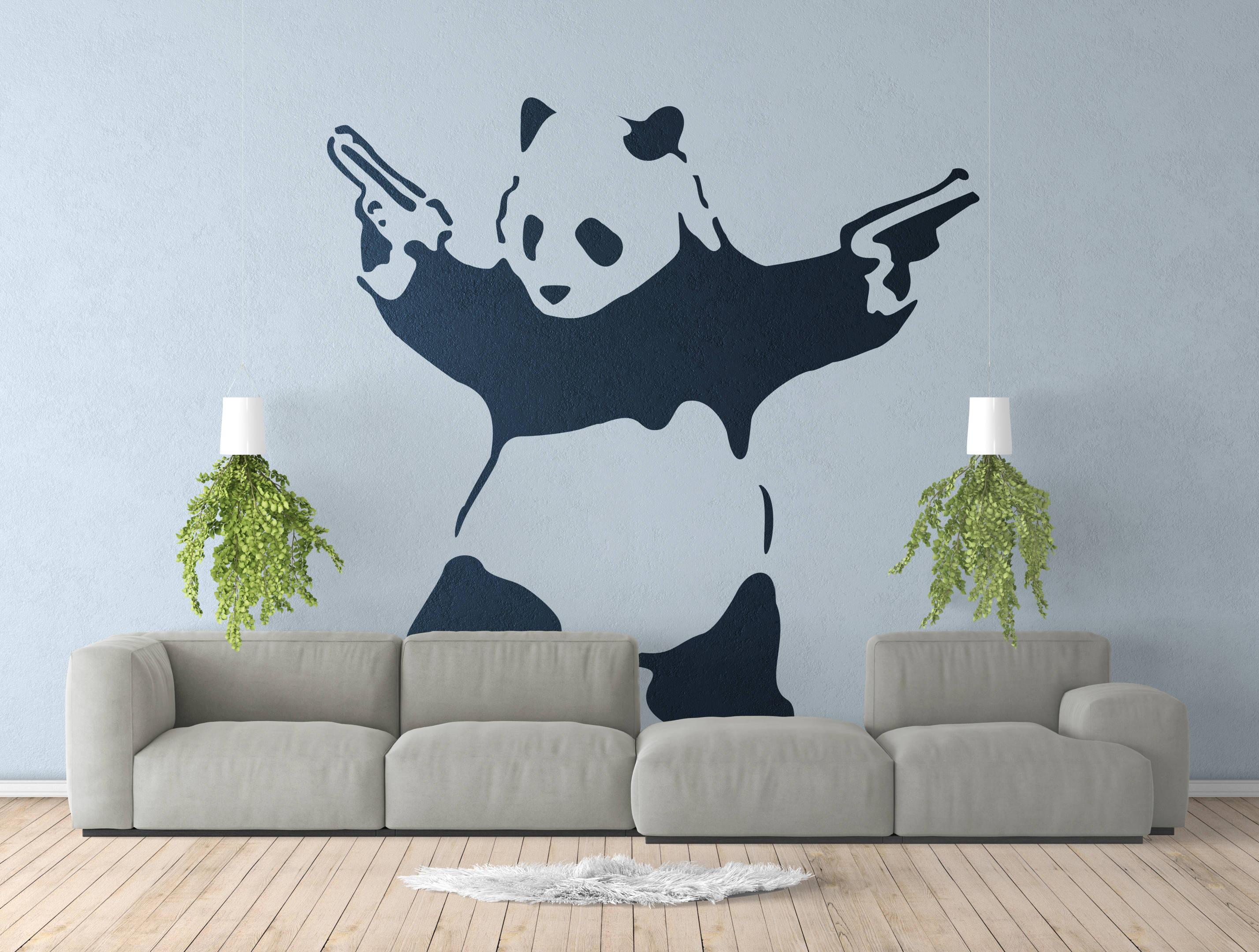 Banksy Armed Panda Wall Decal Sticker Urban art Artist