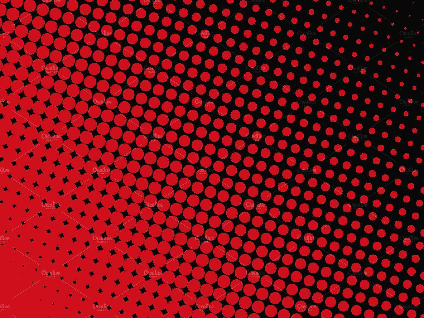 Abstract background of red dots on black background Illustrations