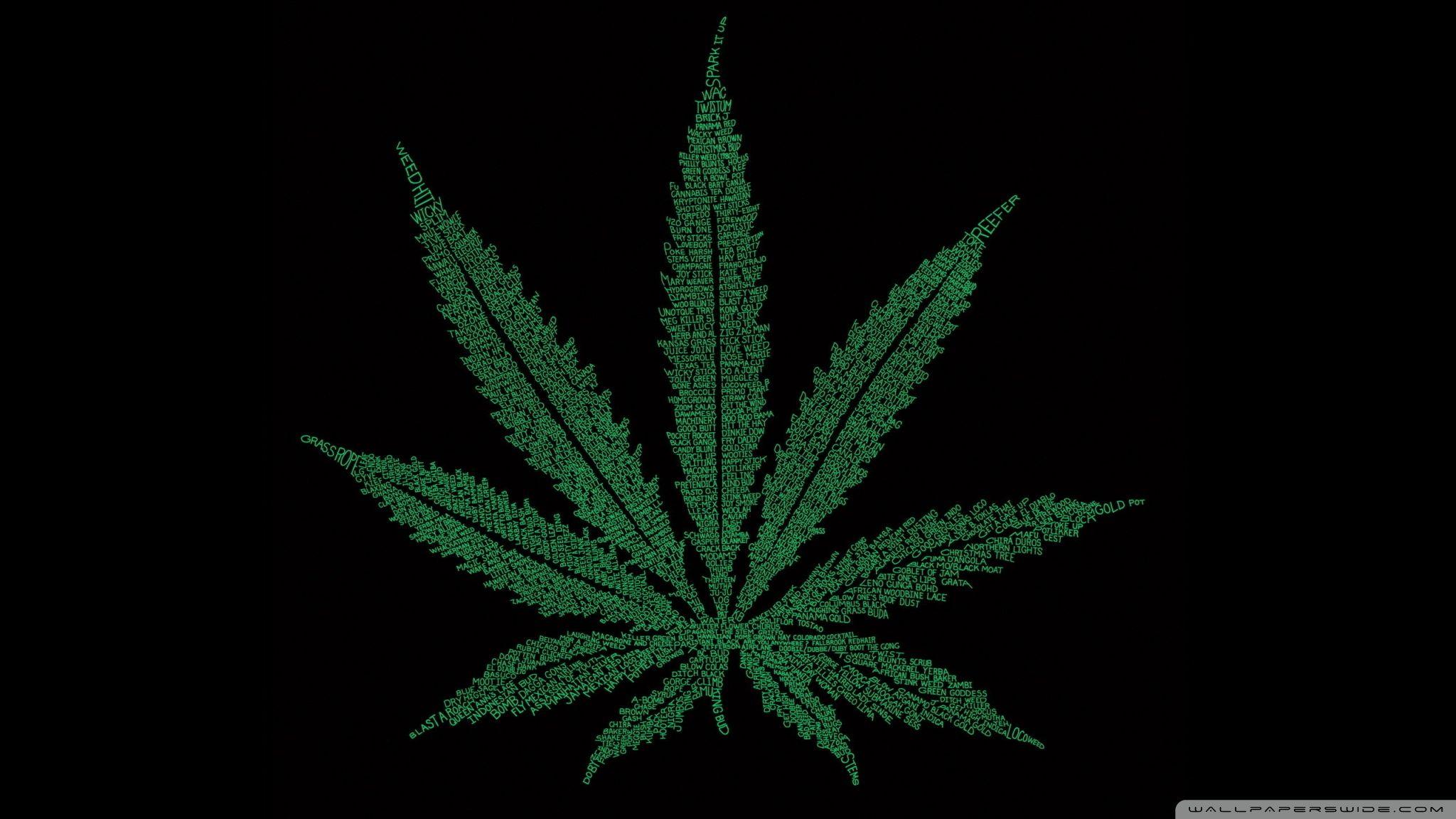 Marijuana Leaf Typography ❤ 4K HD Desktop Wallpaper for 4K Ultra HD