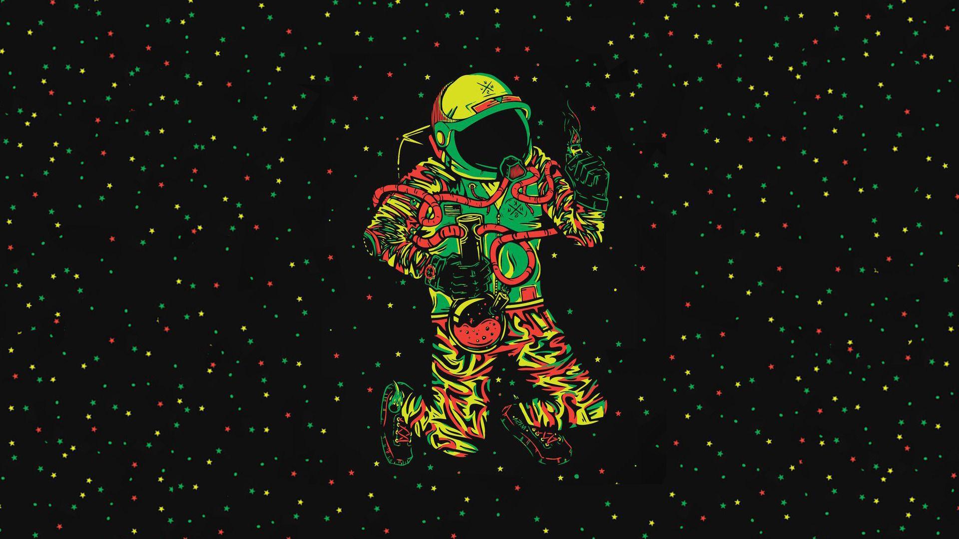 space, Astronaut, Bong, Cannabis Wallpaper HD / Desktop and Mobile
