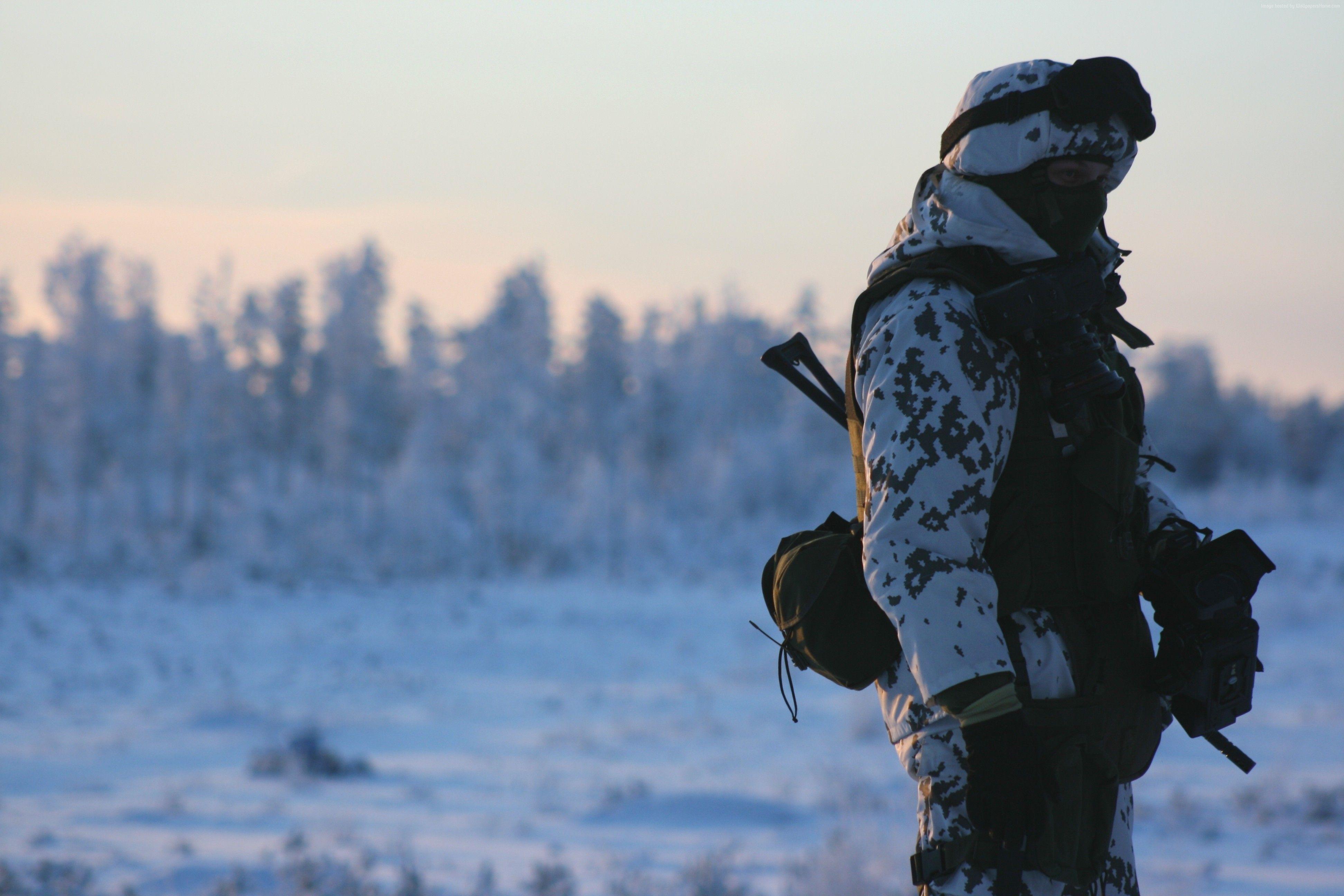 Wallpaper Russian Armed Forces, soldier, Russia, camo, winter, snow