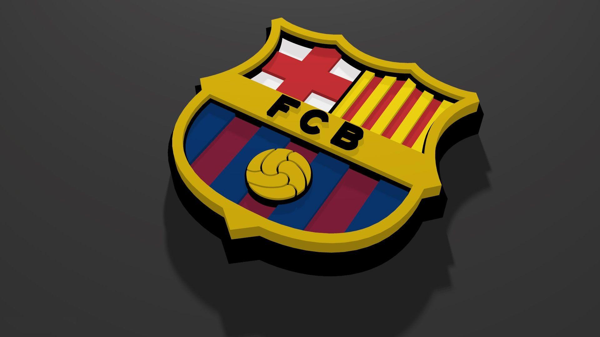 3D logo fc barcelona