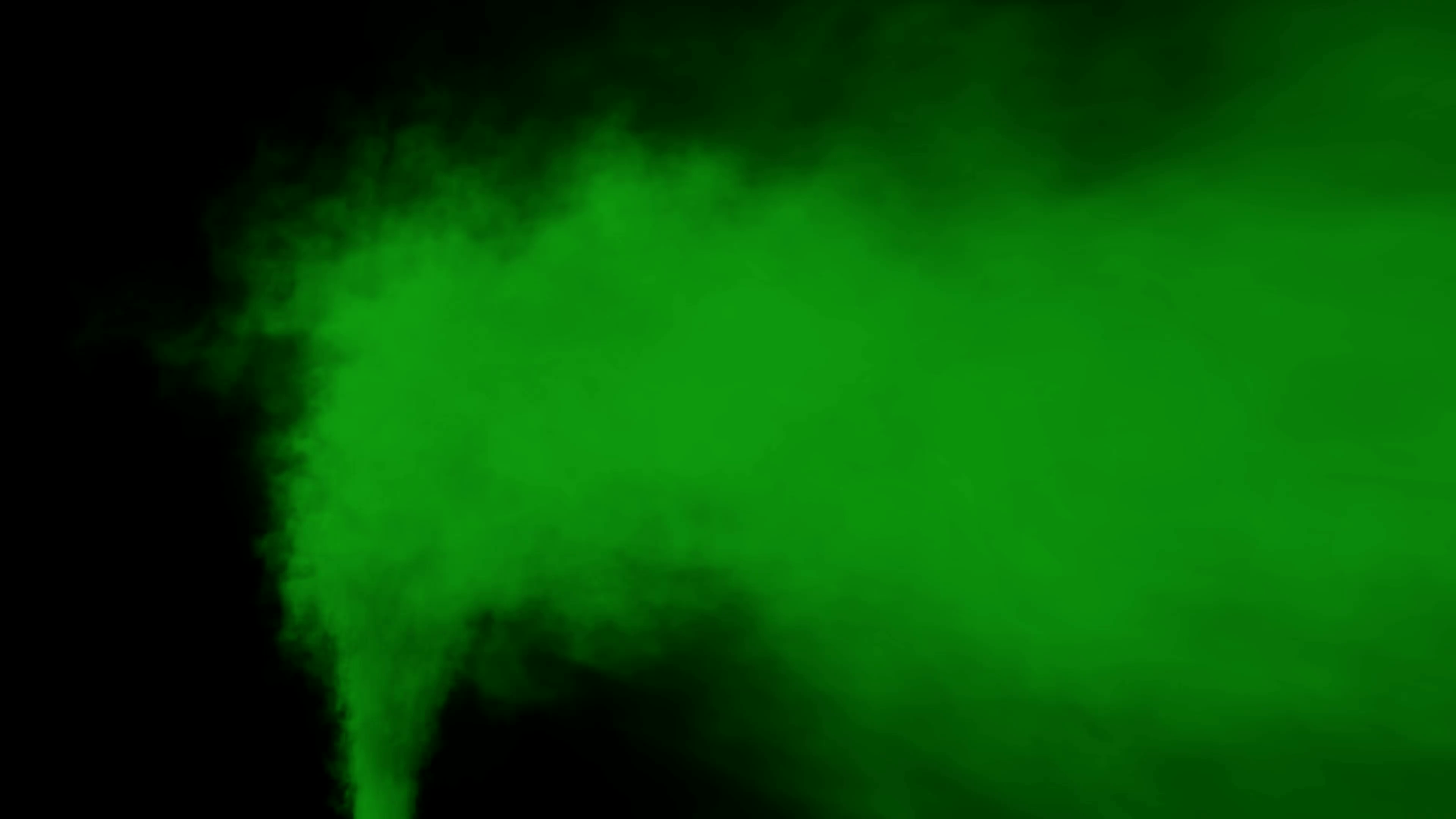Animated stream of green smoke or toxic gas drifting to the right