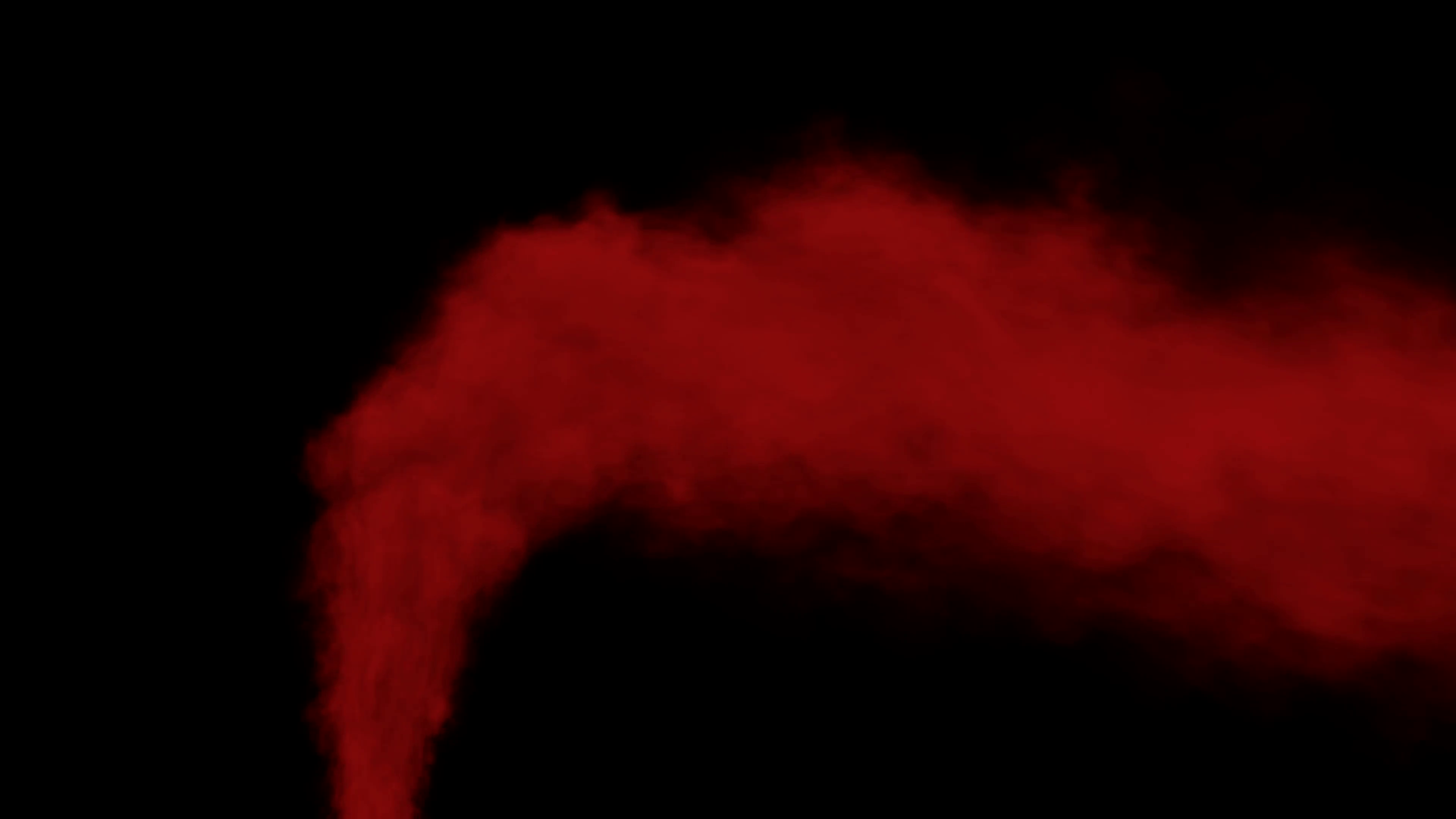 Animated stream of red smoke or toxic gas drifting to the right side