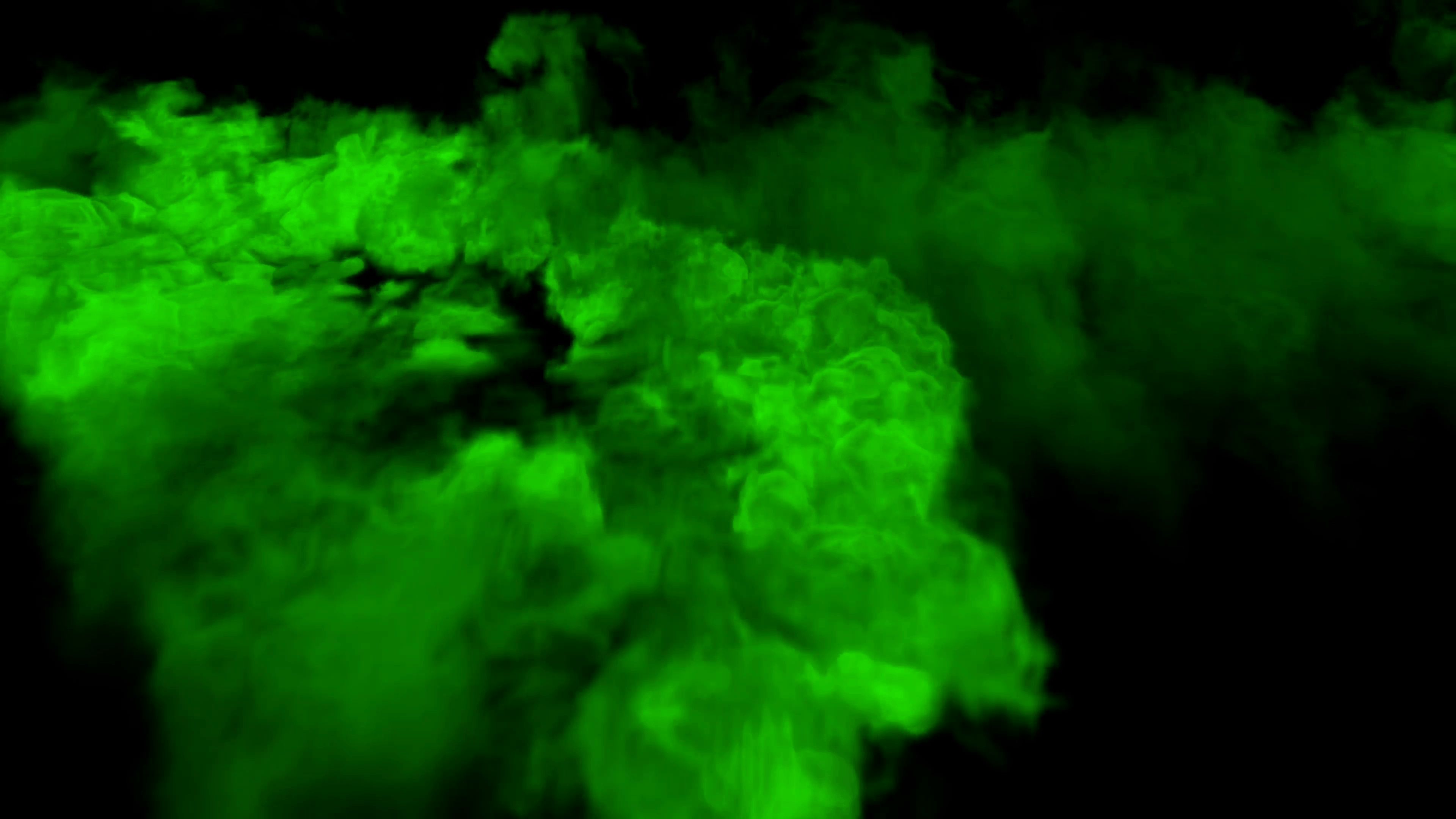 Animated stream, jet of green toxic smoke or gas bursting