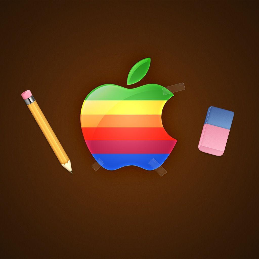 Retro Apple Logo iPad Wallpaper
