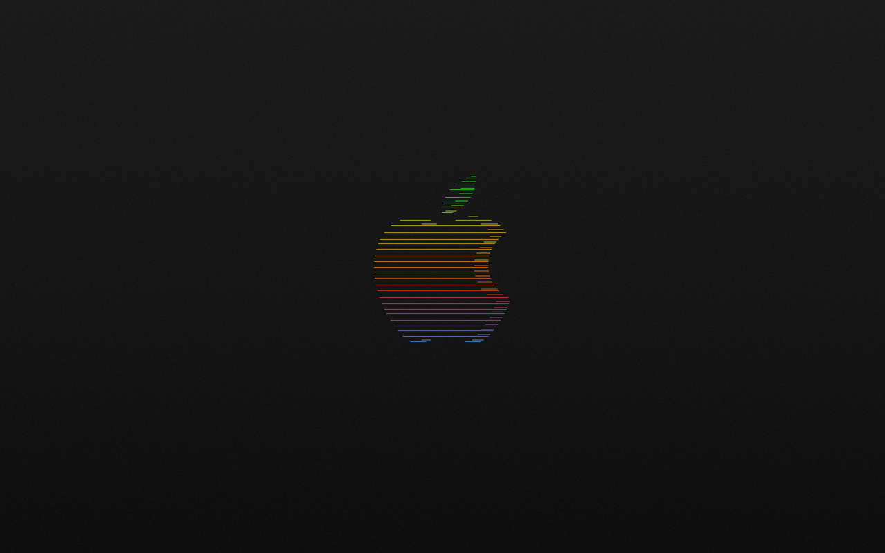 Apple Logo (Retro), Dark Wallpaper