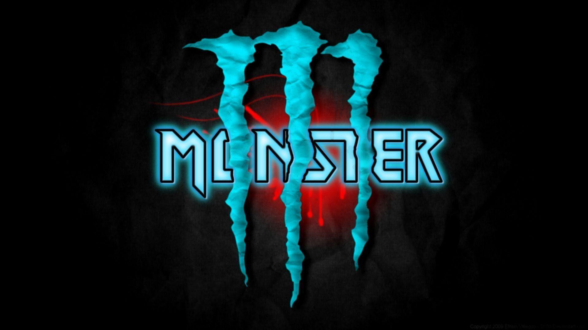Blue Monster Energy Logo Wallpaper