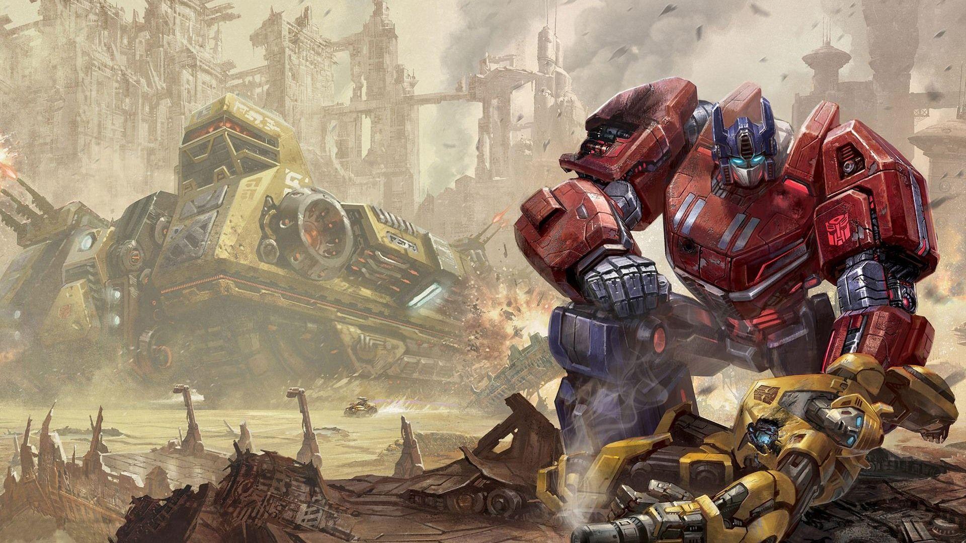 Optimus Prime & Bumblebee Transformers Fall Of Cybertron Wallpaper