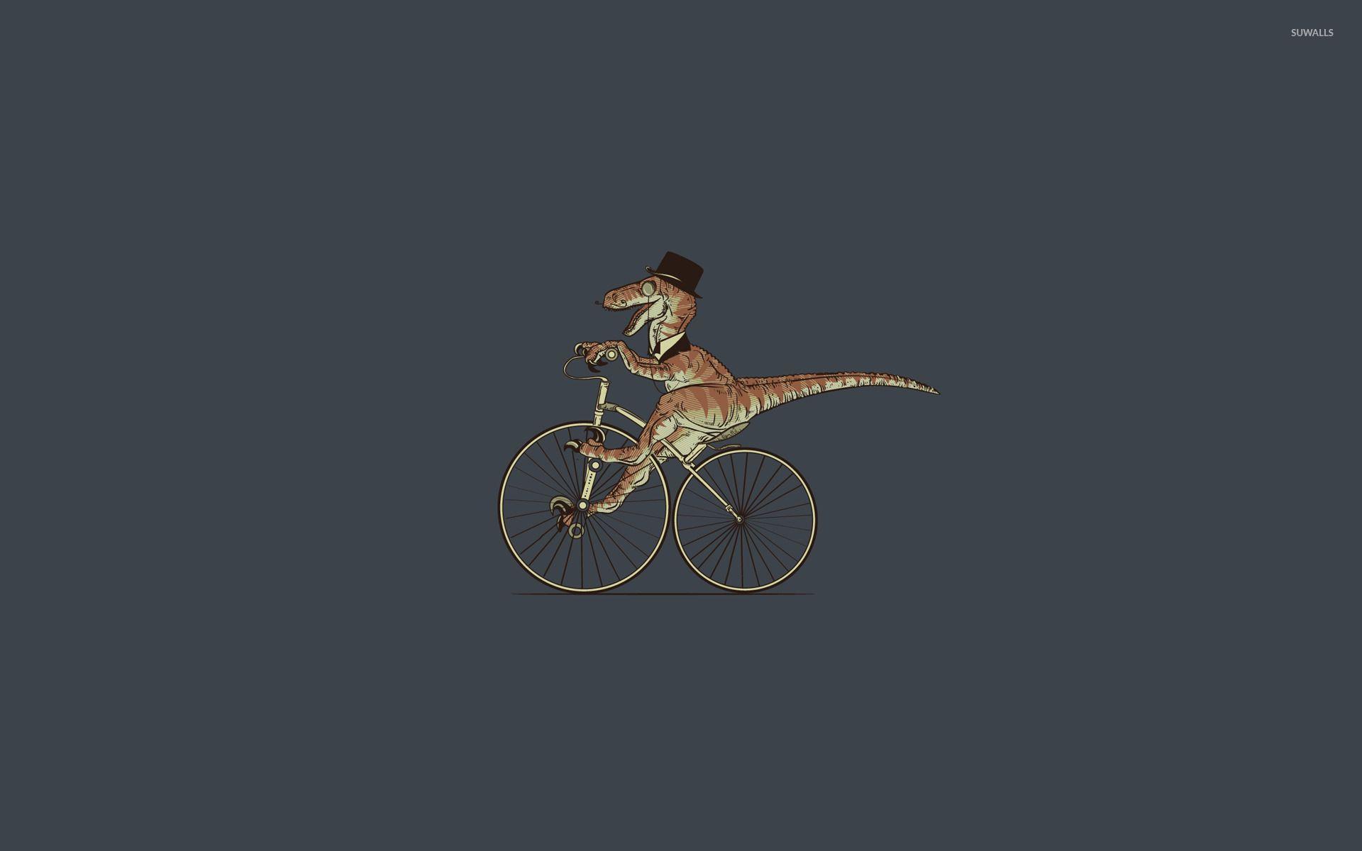 T Rex On Bicycle Wallpaper Wallpaper