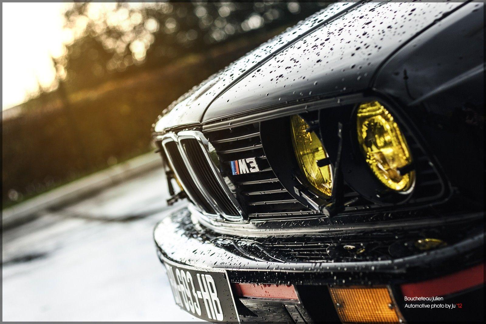 black, rain, BMW E30 M3 wallpaper