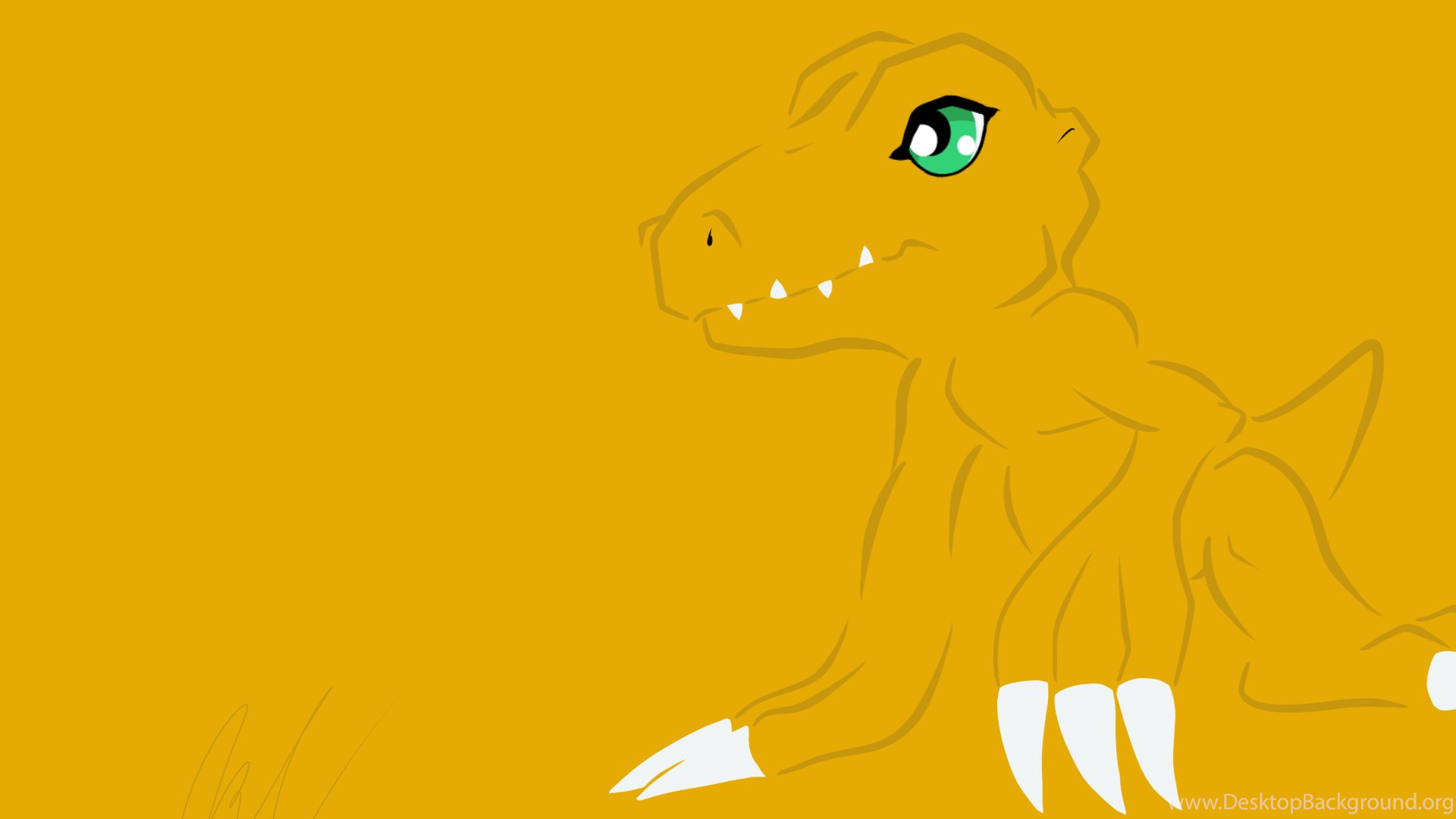 Minimalist Agumon By Seracfrost Desktop Background