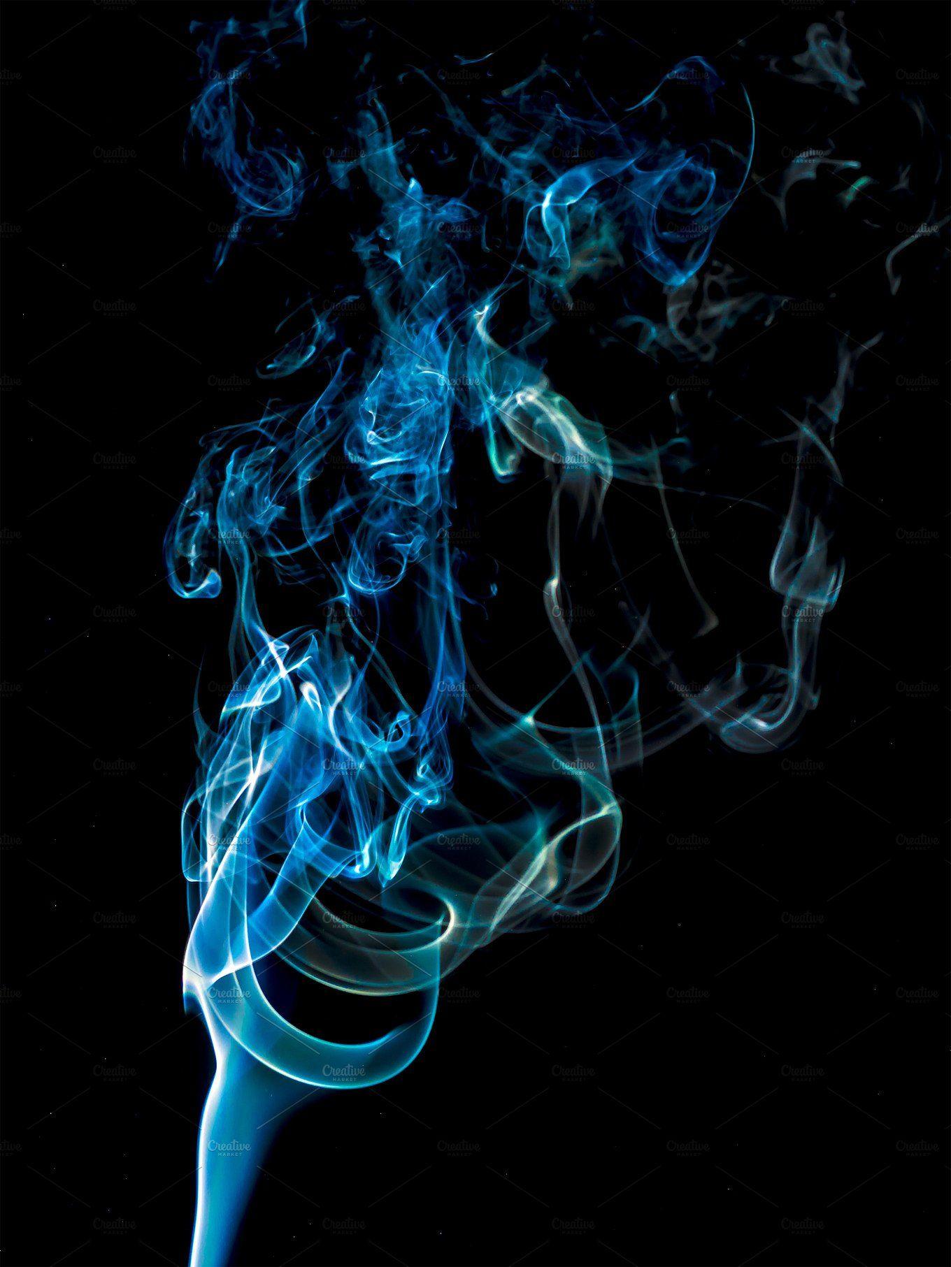 abstract smoke on black background Abstract Photo Creative Market