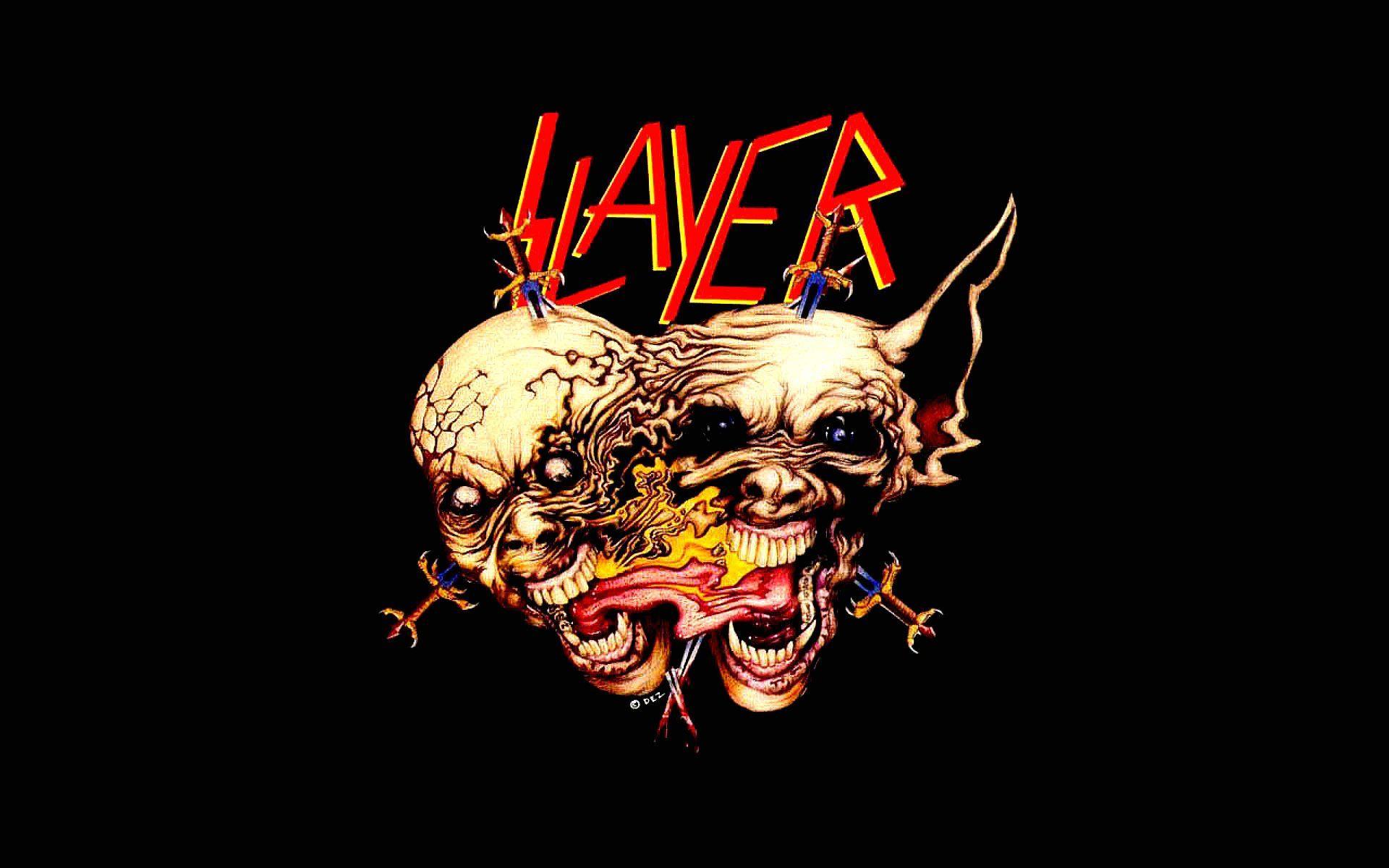 SLAYER death metal heavy thrash dark skull wallpaperx1200