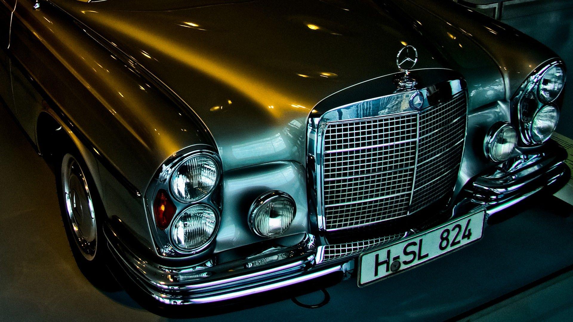 Lights, Cars, Vehicles, Old Cars, Mercedes Benz, Silver Cars