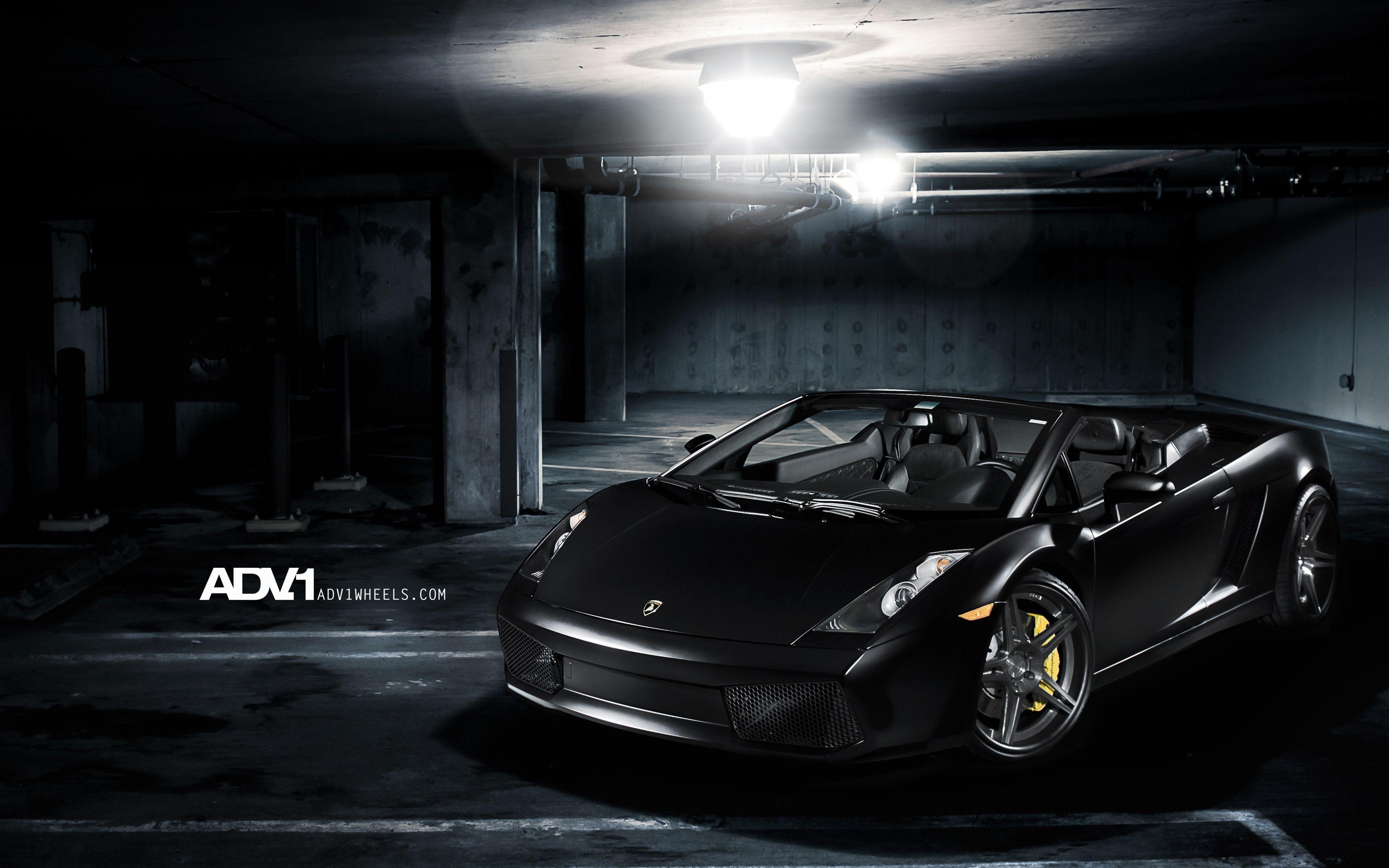 Matte Black Lamborghini Gallardo Spyder ADV1 Wallpaper. HD Car