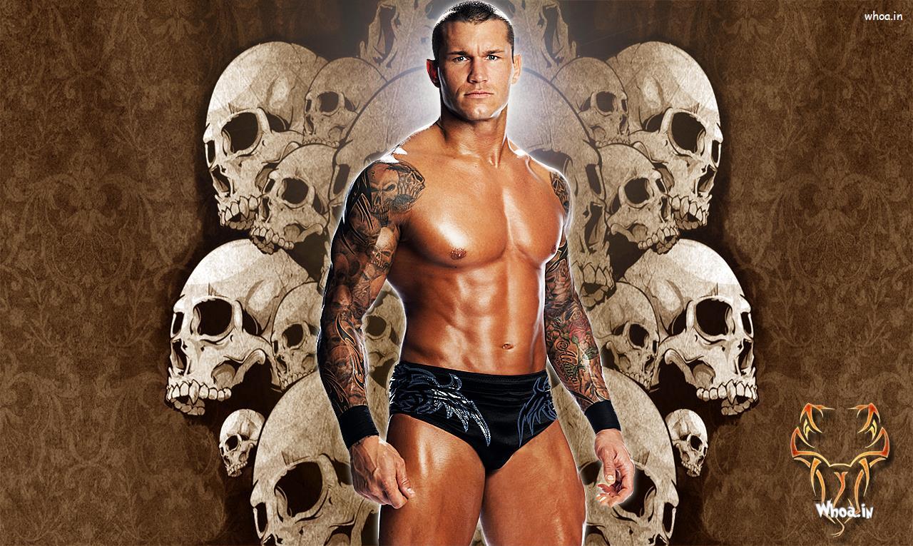 Randy Orton The Viper With Skull Background HD Wrestler Wallpaper