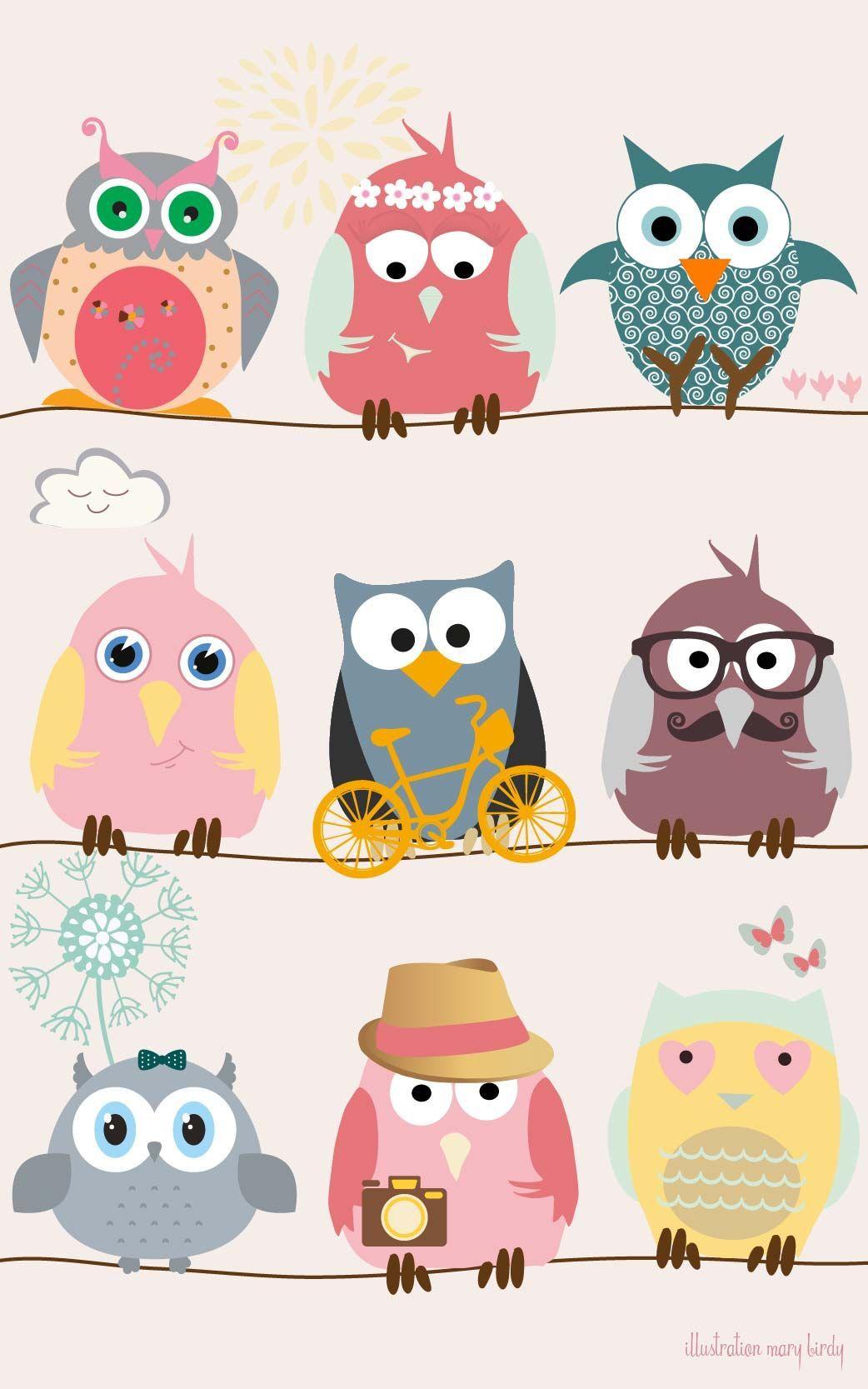 Owl Cartoon Cute Wallpapers - Wallpaper Cave