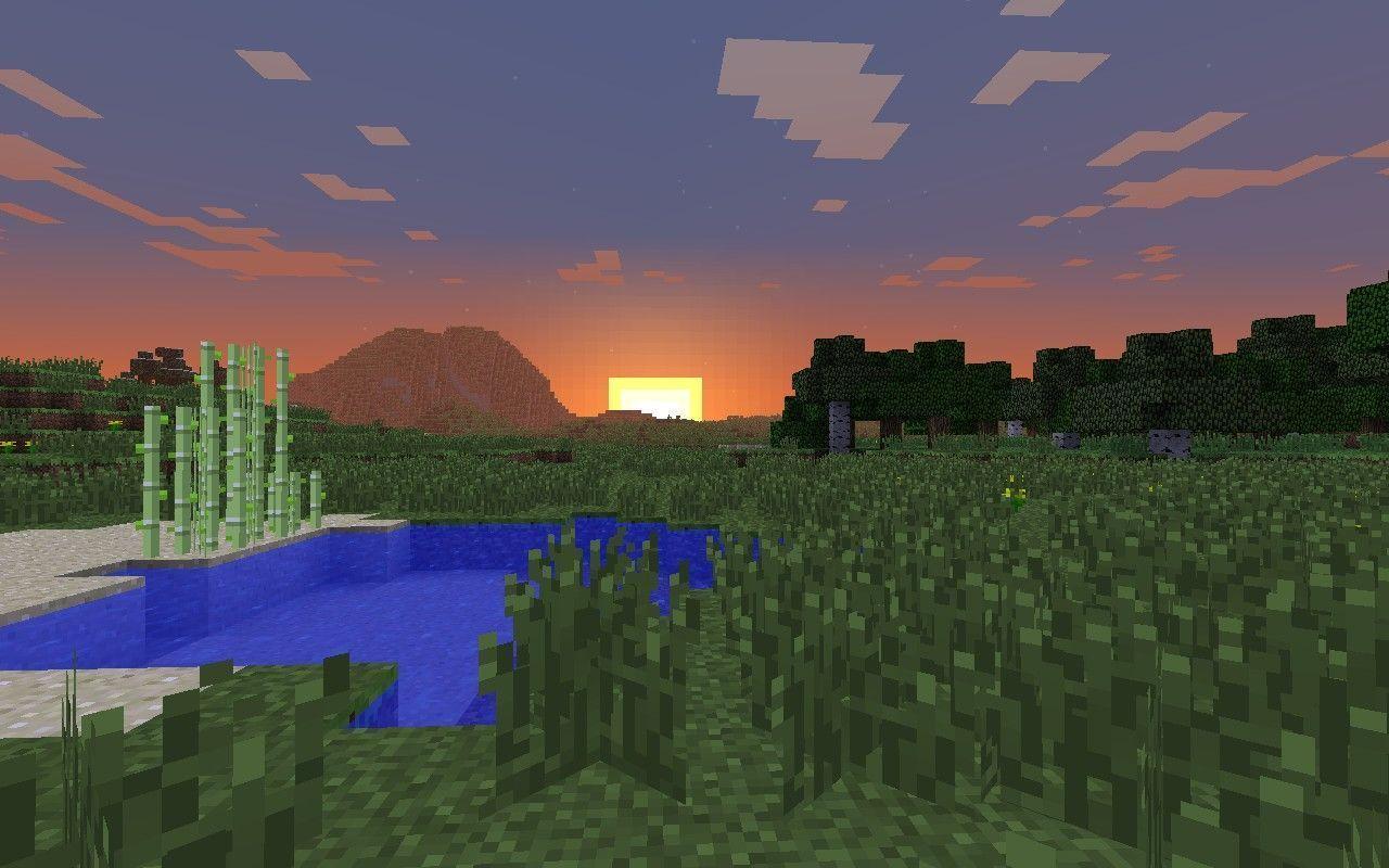 Minecraft sunset