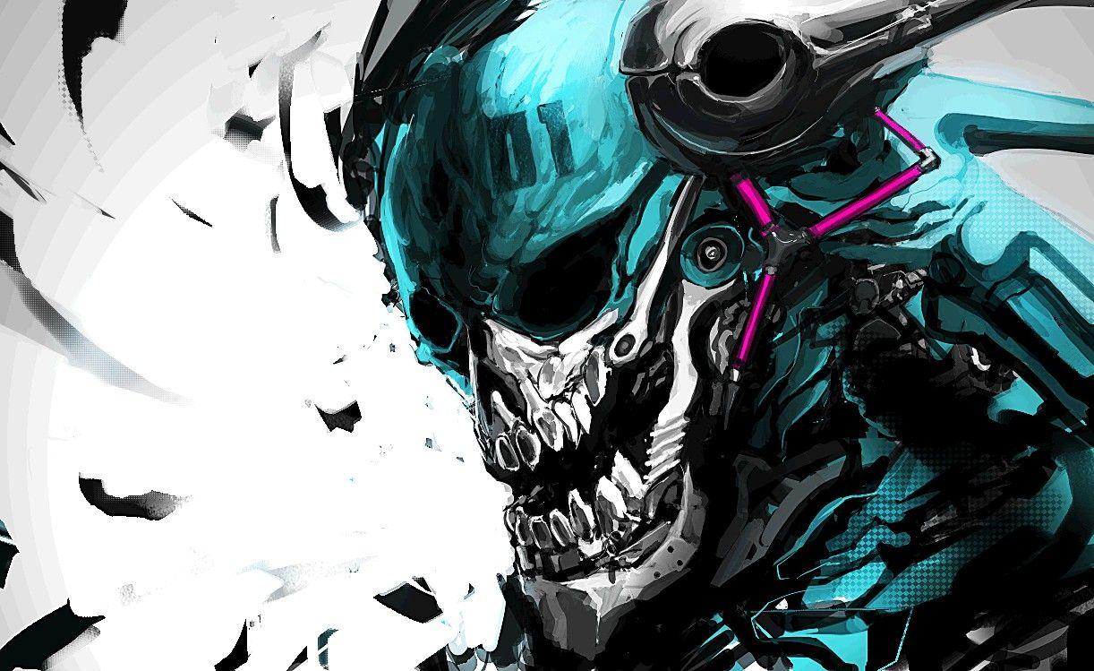 hatsune miku robot skull tekkotsu vocaloid. konachan.com