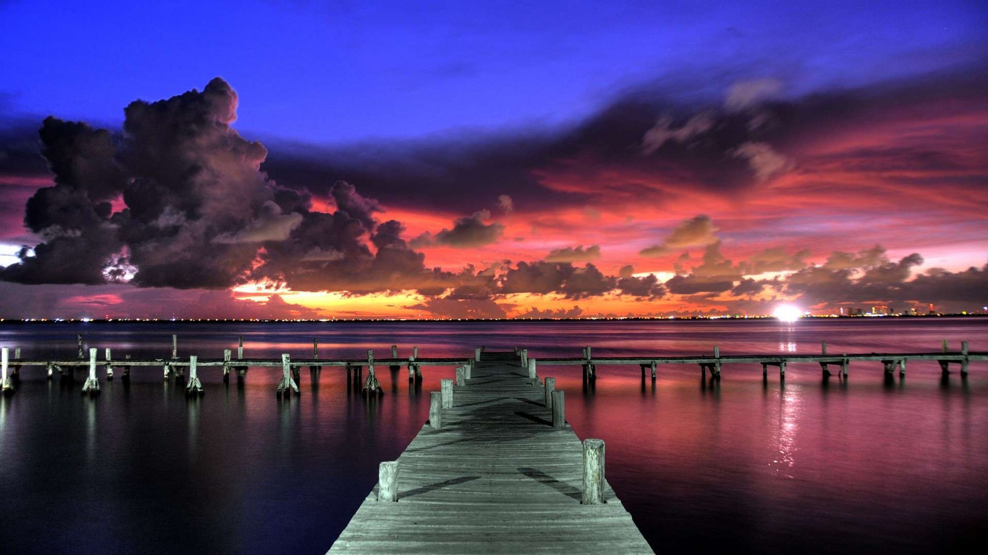 Impressive Clouds over the Dock HD Wallpaper FullHDWpp HD