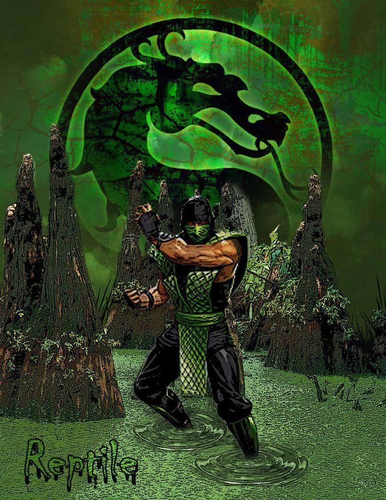 Download imagens Réptil, Mortal Kombat, fundo de pedra verde, Mortal Kombat  11, Arte grunge réptil, personagens de Mortal Kombat, personagem réptil  monitor com uma resolução 2880x1800. Papéis de parede